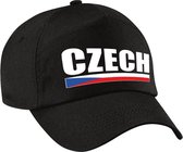 Czech supporters pet zwart volwassenen - Tsjechie landen baseball cap - supporter accessoire