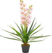Kunstplant met pot orchidee 90 cm roze