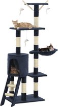 Kattenkrabpaal met sisal krabpalen 138 cm donkerblauw