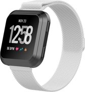 Shop4 - Geschikt voor Fitbit Versa Lite Bandje - Small Metaal Zilver