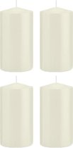 4x Ivoorwitte cilinderkaarsen/stompkaarsen 8 x 15 cm 69 branduren - Geurloze kaarsen - Woondecoraties