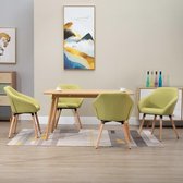 Eetkamerstoelen 4 st stof groen