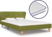 Bed met traagschuim matras stof groen 120x200 cm