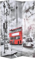 Kamerscherm inklapbaar Londen bus 120x170 cm zwart en wit