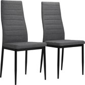 Eetkamerstoelen 2 st stof lichtgrijs