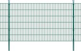 Dubbelstaafmatten en palen 2008x1230 mm 34 m groen