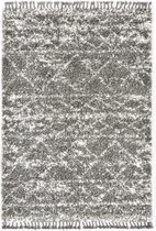 Tapijt Berber shaggy hoogpolig 80x150 cm PP grijs en beige