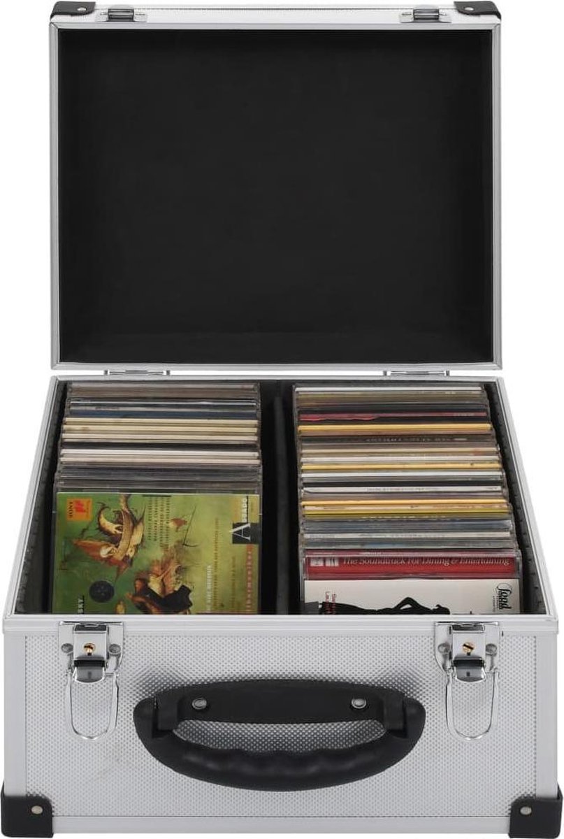 Cd-koffer voor 40 cd's aluminium ABS zilverkleurig | bol.com