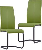 Eetkamerstoelen 2 st kunstleer groen