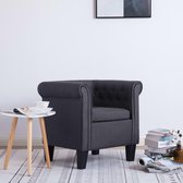 Fauteuil met kussen stof donkergrijs