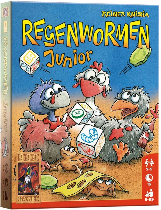 999 Games - Tiny Tins - Regenwormen - Dobbelspel - De complete dobbelklassieker Regenwormen in een piepklein blikje - Reisspel - Familiespel - Klein cadeautje