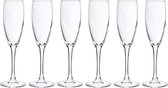 6x Champagneglazen/flutes 190 ml - 19 cl - Champagne glazen - Champagne drinken - Champagneglazen van glas