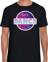 Lets Dance disco / feest t-shirt zwart voor heren 2XL