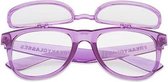 Freaky Glasses® - flipstyle spacebril - helder met effect - festival bril - dames en heren - transparant paars