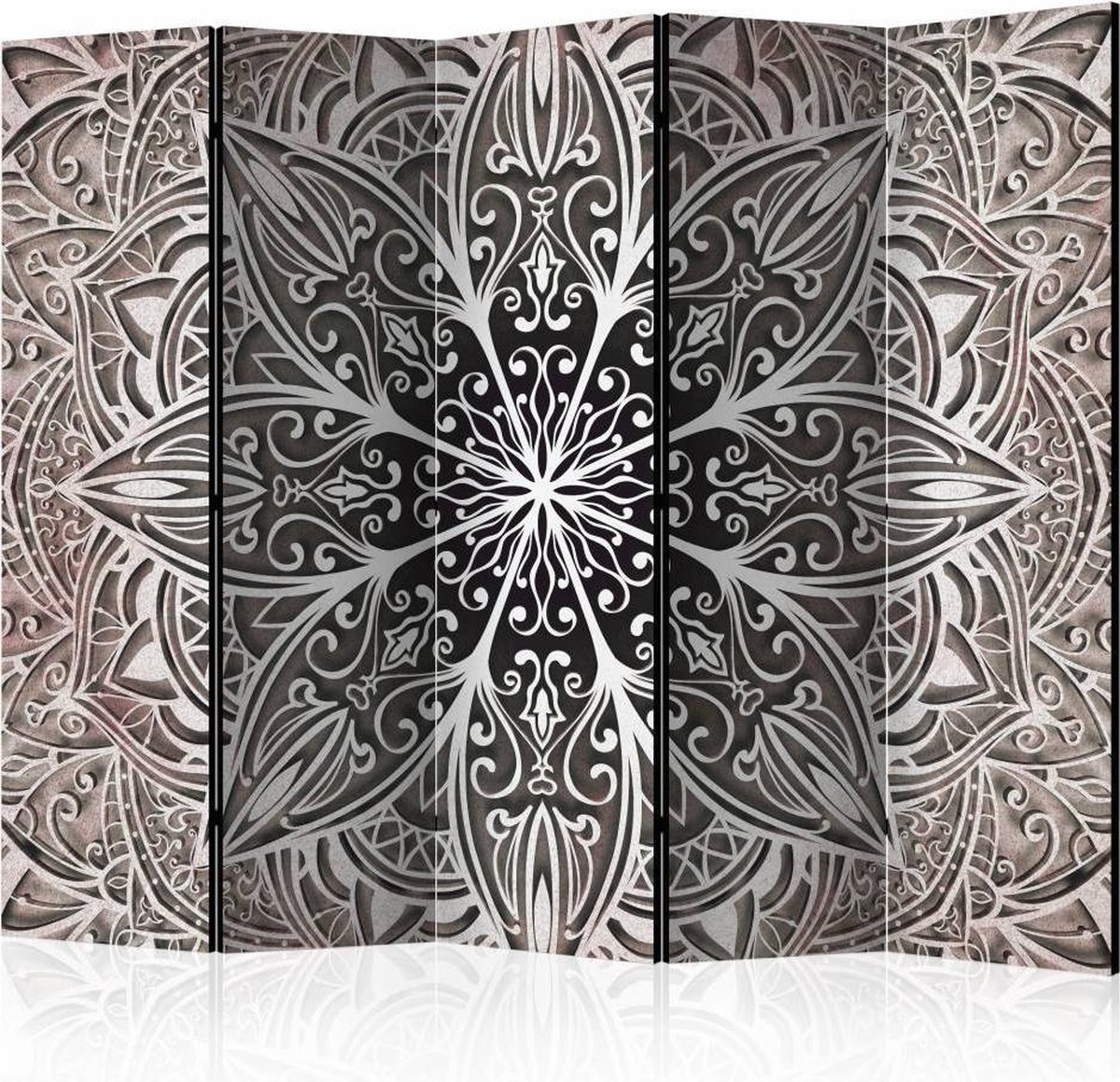 Vouwscherm / Kamerscherm - Veren, wit 225x172cm, gemonteerd geleverd, dubbelzijdig geprint