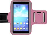 ADEL Sportarmband 5.5 Inch Microfiber Hoesje Geschikt voor Samsung Galaxy A9 (2018) - Roze