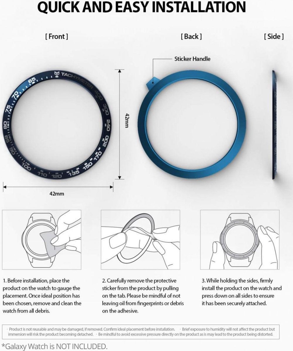 Ringke Bezel Styling Randbeschermer Aluminium - Samsung Galaxy Watch - 46mm  - Blauw | bol.com
