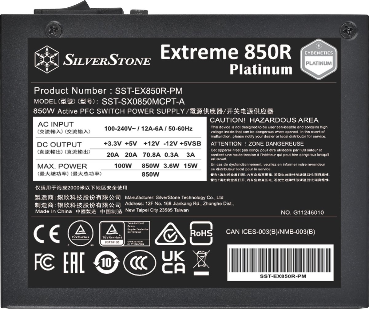 Silverstone Extreme 850R Platinum - Voeding - Sfx12V 4.0 - 80 Plus Platinum - - afbeelding 6
