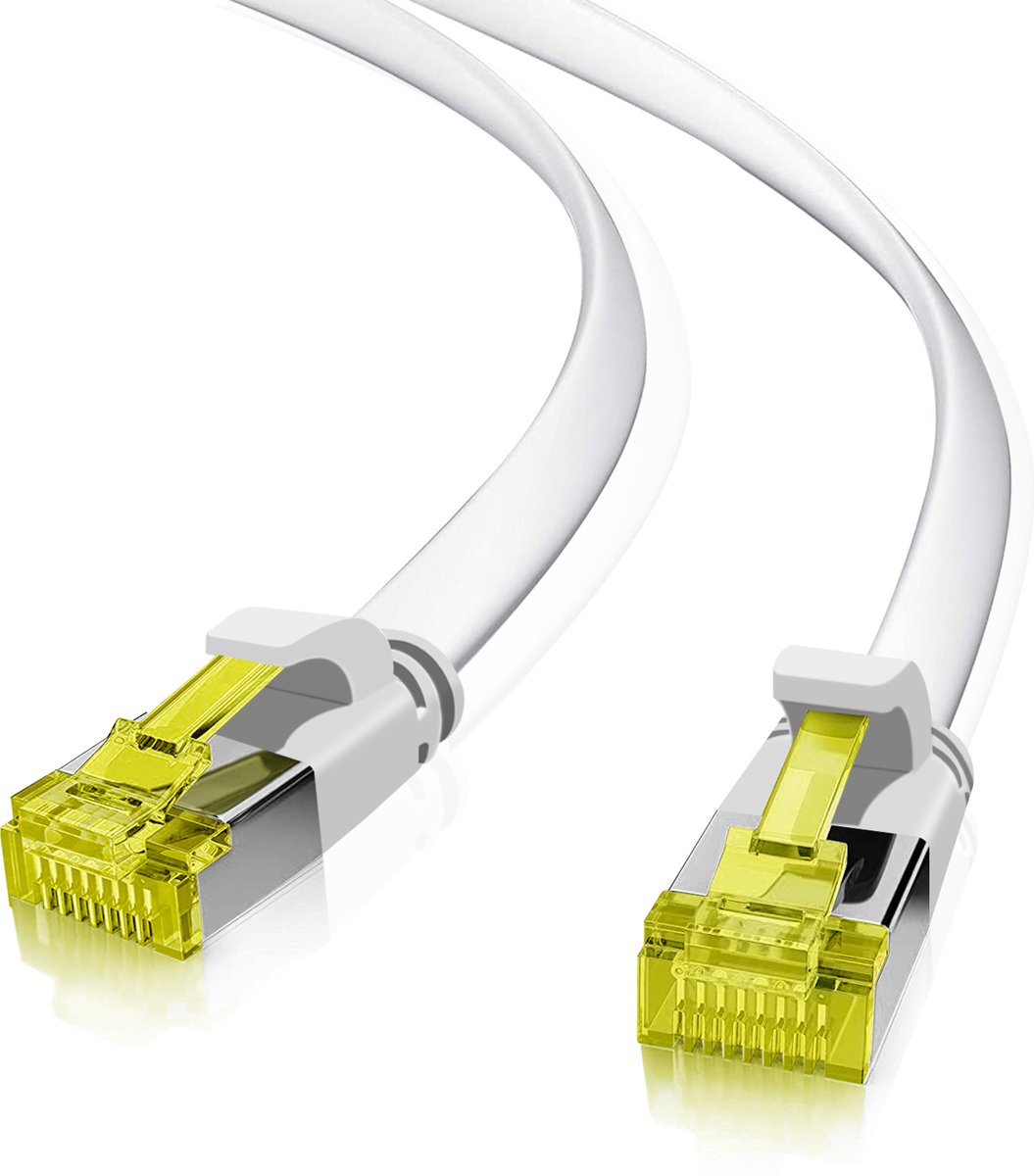 Helos 205256 netwerkkabel Wit, Geel 1 m Cat6a U/FTP (STP)