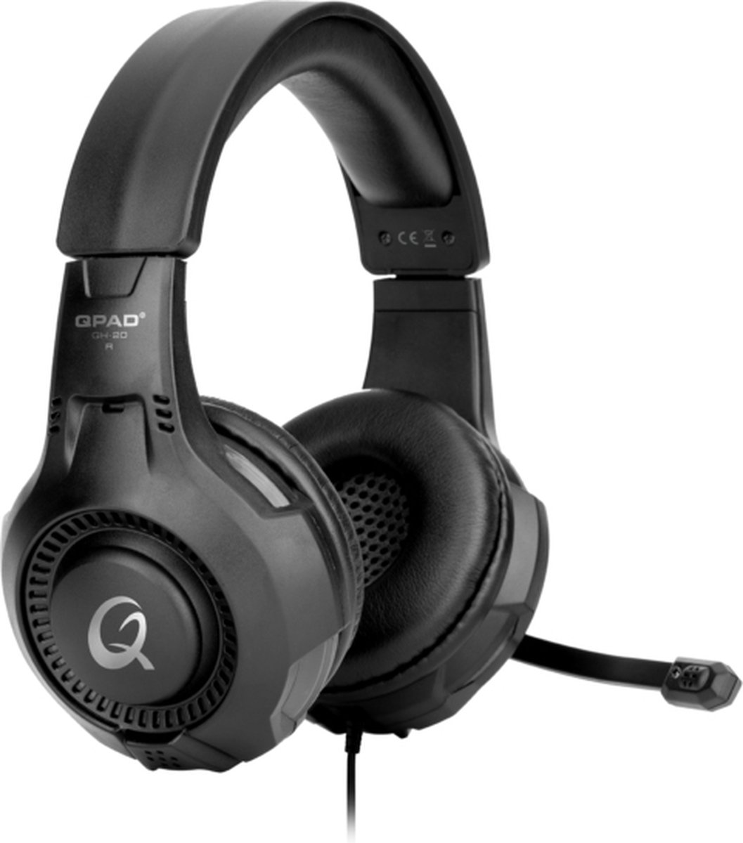QPAD - QH-20 RGB Stereo Gaming Headset met 40mm speaker, Multiplatform, lichtgewicht ontwerp met verstelbare hoofdband, Rainbow LED-verlichting