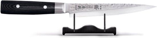 Yaxell Japonais - Série Zen - Couteau à Découper - Acier VG-10 - 61 HRC - Lame 15 cm - Acier Damas 37 Couches - Manche Toile-Micarta