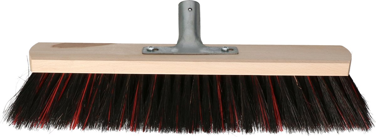 Goedkoopste Buemag Bezemkop - Arenga/Elaston mix - zwart/rood - hard - hout - 40 cm - 26mm - straatbezem/buitenbezem - bezem