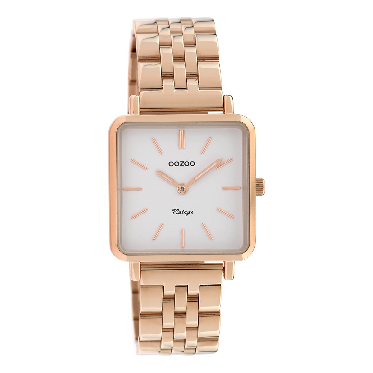 OOZOO Timepieces - Rosé goudkleurige horloge met rosé goudkleurige roestvrijstalen armband - C9958