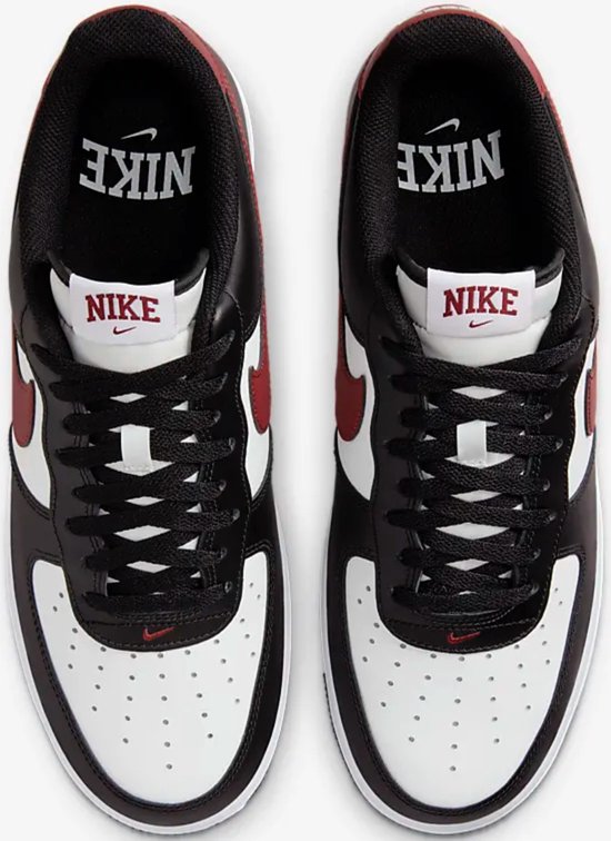 nike air force 1 black white red