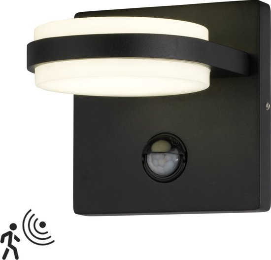 Buitenlamp met sensor Agora | Bewegingsmelder | Geïntegreerd LED | 11.4 watt | 2700K warm wit | IP54 | Mat zwart