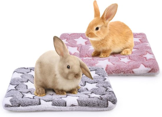 Lot De 2 Tapis Lit Pour Petits Animaux - Matelas Épais Doux Hiver Pour Cochon D'Inde, Hamster | Lavable