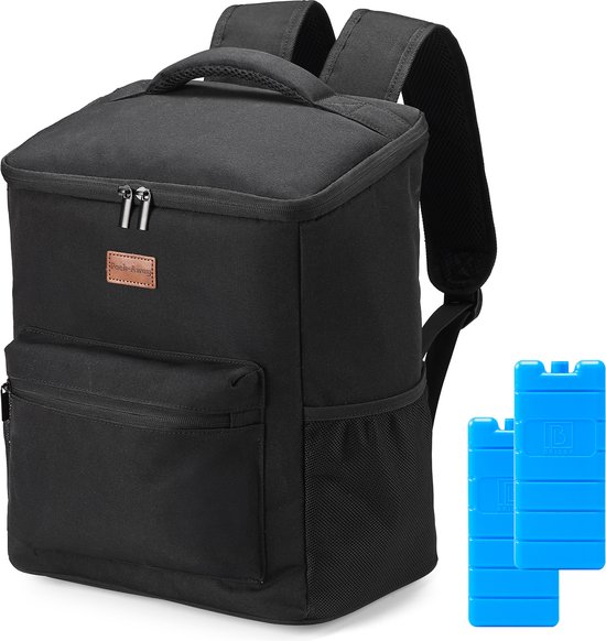 Packaway Koeltas Rugzak 25L - Incl. 2 koelelementen - Incl. flessenopener - Waterafstotend - Anti diefstal vak - 4 Laags geïsoleerd - Zwart van Packaway — afbeelding 3