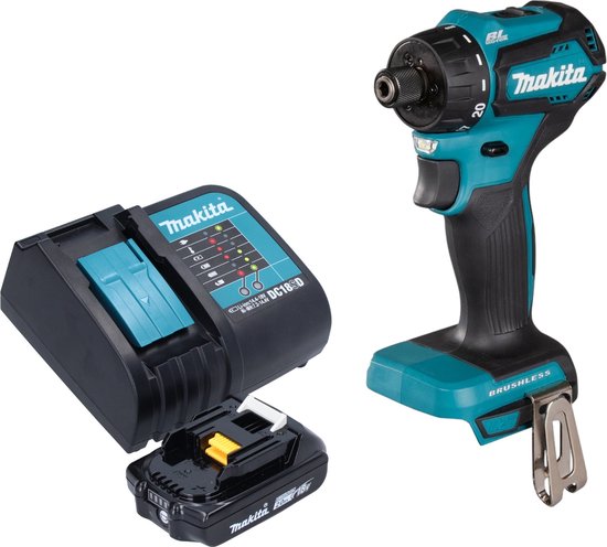 Makita DDF 083 SA1 accuboormachine 18 V 40 Nm 1/4'' borstelloos + 1x oplaadbare accu 2.0 Ah + lader