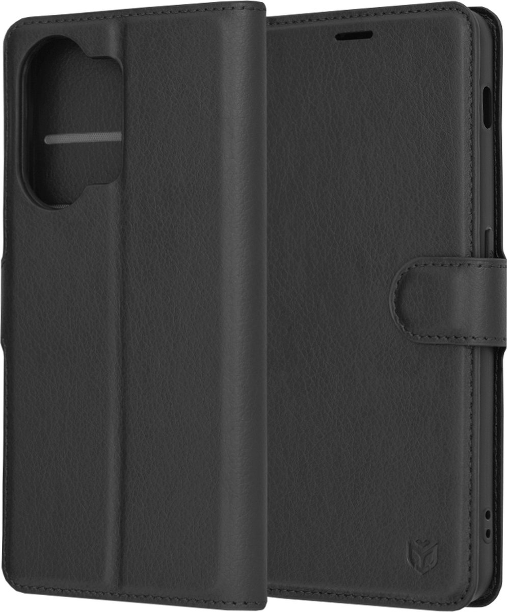 Techsuit Leather Folio Book Wallet Case hoesje voor OnePlus Nord 3 - Zwart