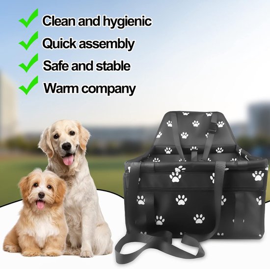 PETSFIT Automand voor honden en katten, verhoogde zitting 12,5 cm, gepatenteerd veilig transport, geschikt ≤ 12 kg, blauw