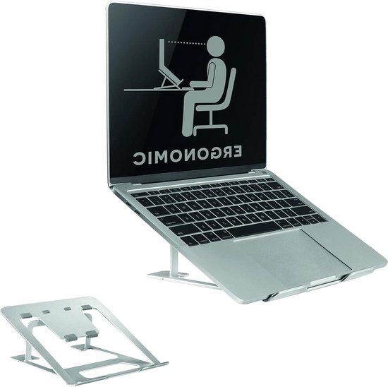 Neomounts Laptopstandaard NSLS200 opvouwbaar zwart- zilver Neomounts Laptopstandaard NSLS200 opvouwbaar zwart- zilver