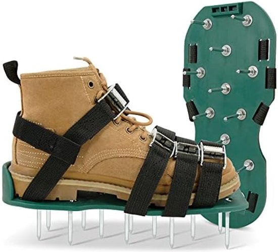 Foto: Handmatige gazon beluchter sandalen universele grootte inclusief 2 verstelbare bandjes met veilige gespen yard beluchter schoenen voor effectief beluchten van gazon grond