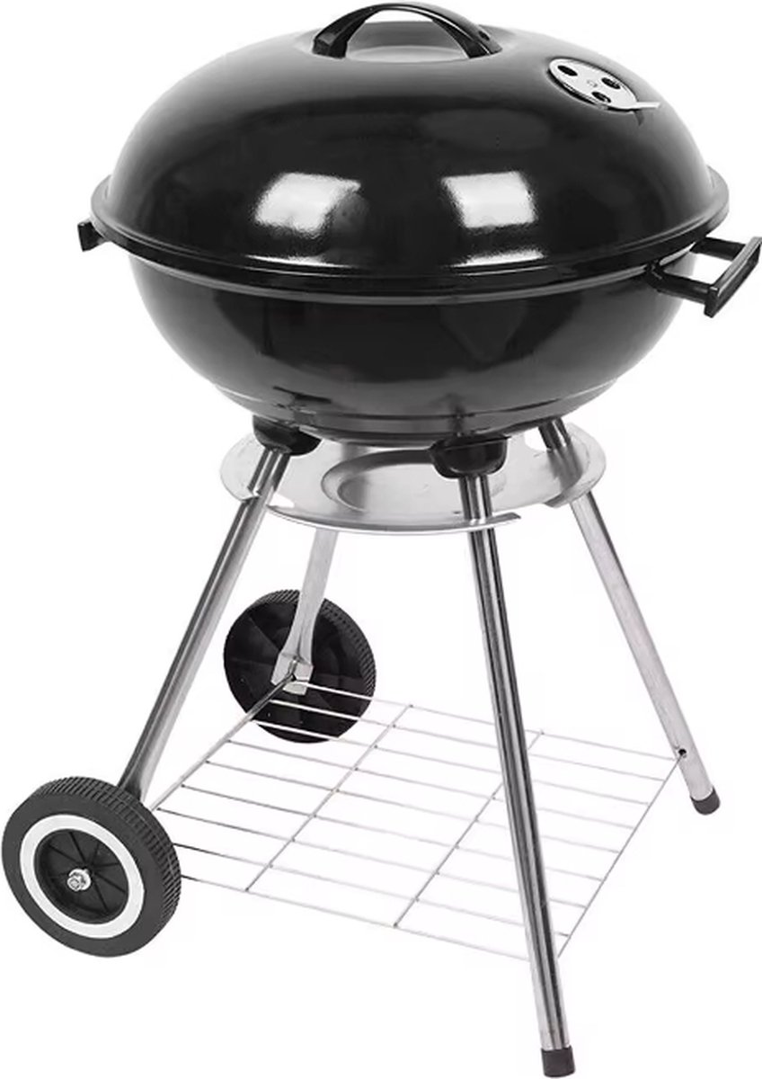 Houtskool BBQ - Rond met Deksel - Bol - ø 44 x 70 cm - Incl Wielen - incl handvatten - Staal