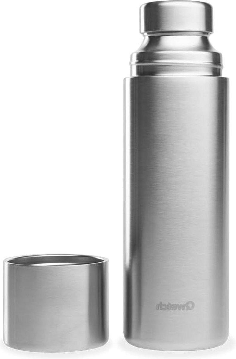 RVS Thermoskan 750 ml Dubbelwandig geïsoleerde thermoskan met gerecycled RVS beker 24 uur koud 12 uur warm Waterdicht BPA-vrij Ideaal voor koffie en thee