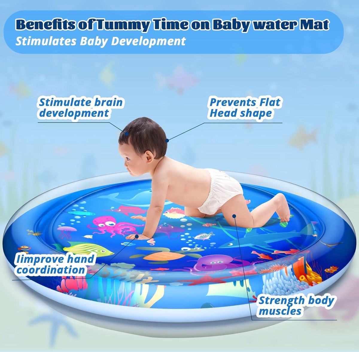 Grappige Water Speelmat Voor Baby's Opblaasbaar Tummy Time