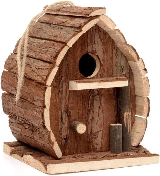 Garden Mile Uniek decoratief vogelhuisje groot en roofdierbestendig - Traditioneel houten vogelhuisje om op te hangen voor wilde vogels - nestkast voor de tuin - nestkast voor kleine kinderen