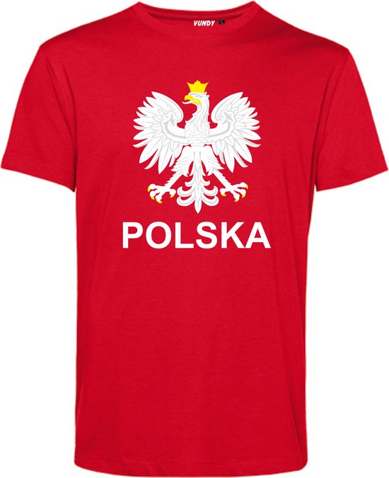 T-shirt kind Logo Polska | EK 2024 |Polen shirt | Shirt Poolse vlag | Rood | maat 68