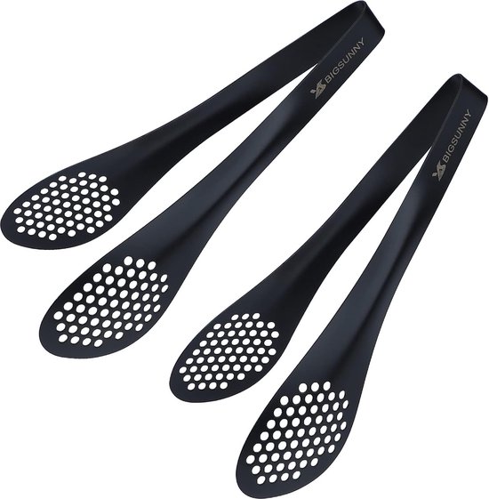 Buffetang van roestvrij staal – keukentang voor koken en serveren (zwart – 23 cm serveertang)
