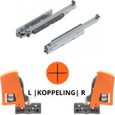 Emuca Lade Kit Voor Keukens Of Bad Met 3D Regeling, Hoogte 131 Mm Diepte 500 60 Kg Zachte Sluiting Panelen Niet Meegeleverd Staal Wit Gelakt 2105289999