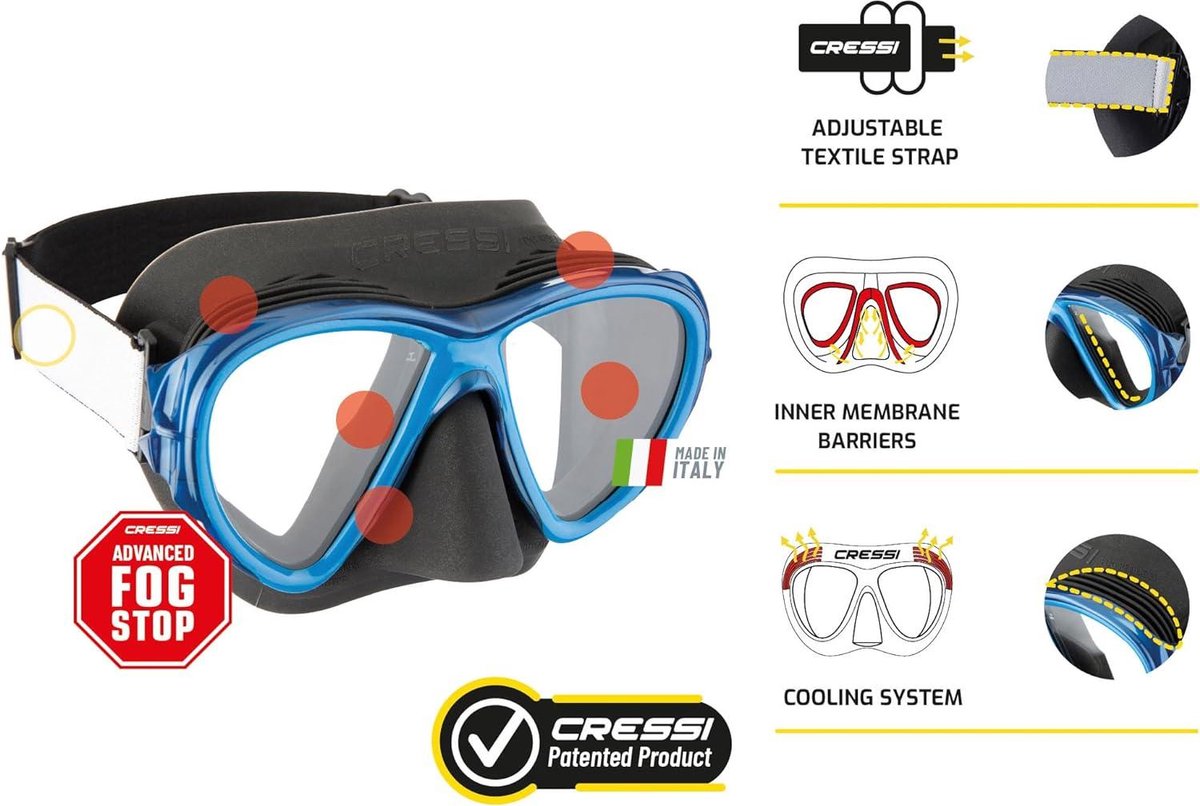 Cressi Nano Mask SIL Crystal/Frame Blue