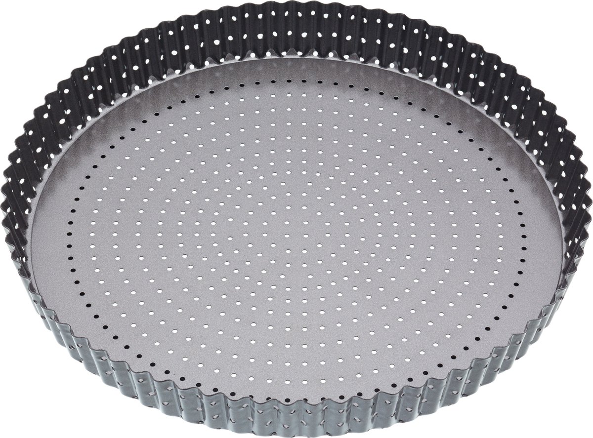 Ronde geribbelde bakvorm Geperforeerd met losse bodem, 30 cm - Masterclass