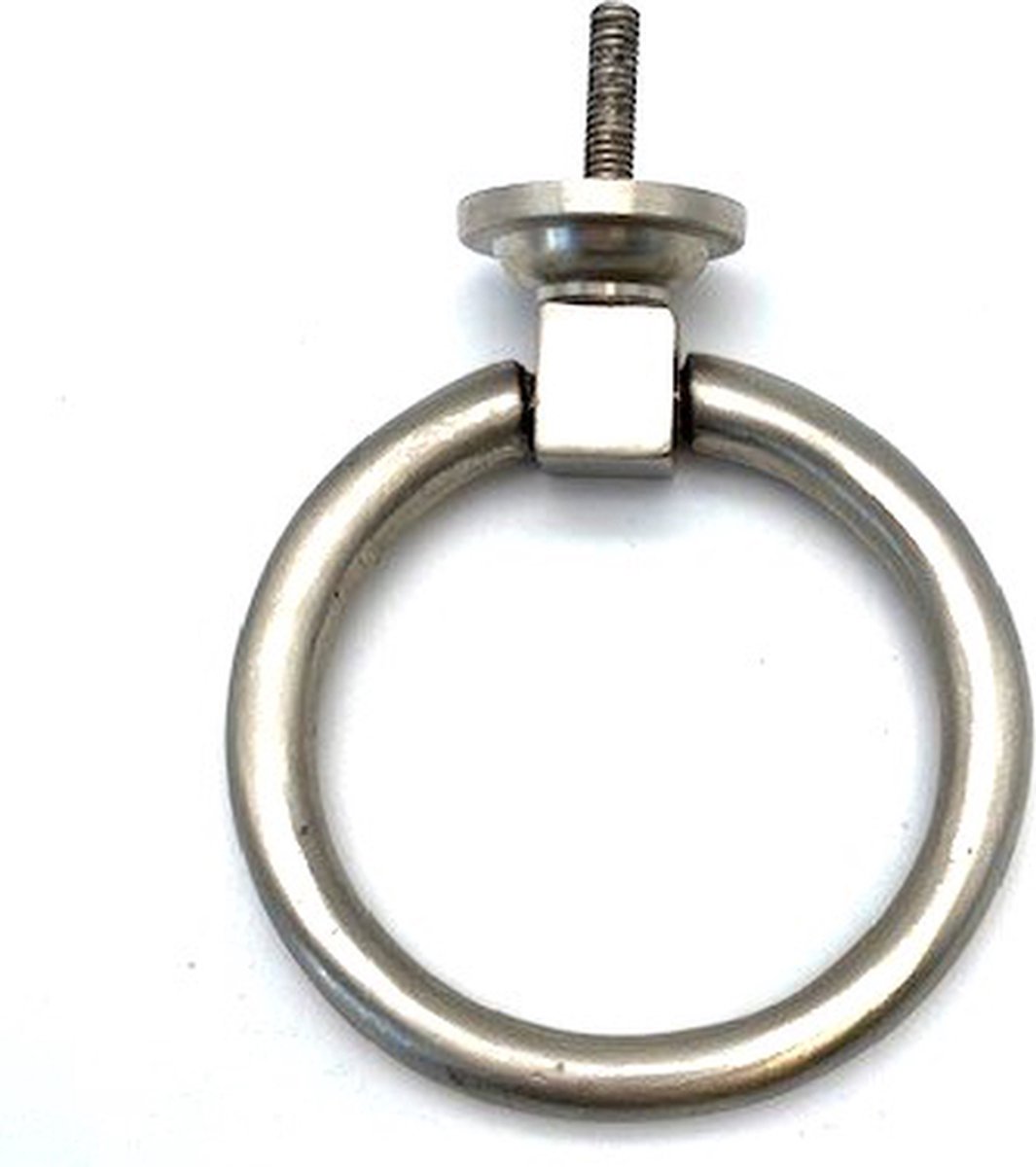 Ringgreep voor stoel rond Antiek Zilver 90mm