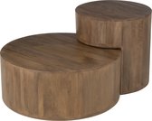 J-Line table Toge - bois de Manguier - brun - 2 pcs