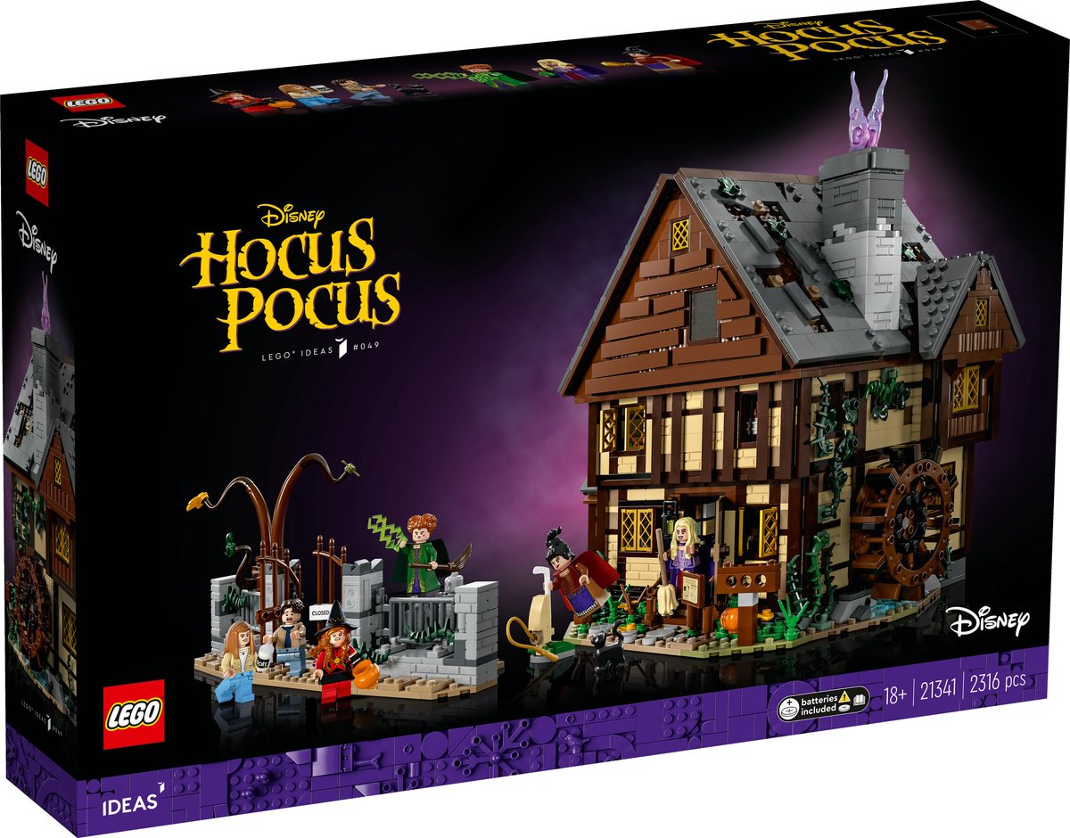 LEGO Ideas Disney Hocus Pocus: het huisje van de Sanderson-zussen Halloween Set voor Volwassenen - 21341