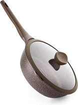 Bol.com Wokpan Inductie 28 Cm Met Deksel Anti-Aanbaklaag-Diepe Braadpan Warmtebronnen Inductie PFOA PFAS Vrij Softtouch Koudgree... aanbieding