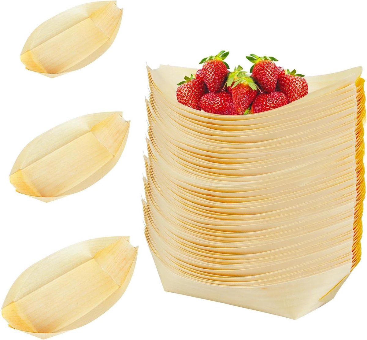 Biologisch afbreekbare bamboe fingerfood schalen serveerschaal voor fruit chips en snacks